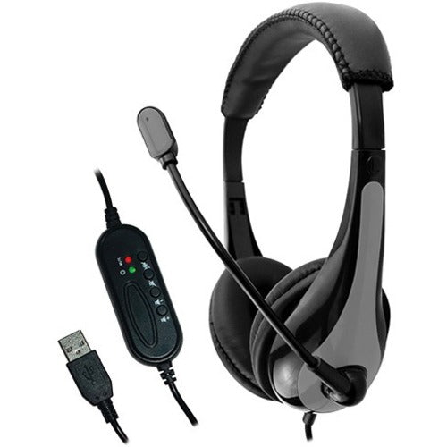 AVID AE-39 USB HEADSET WITH MIC & INLINE CONTROLS, GRAY Default Title