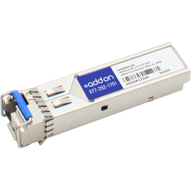 AddOn ADTRAN 1442020G1 Compatible TAA Compliant 1000Base-BX 2-Channel SFP Transceiver (SMF, 1490nmTx/1310nmRx, 10km, LC, DOM) - GreatEagleInc