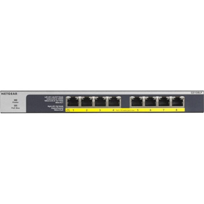 Netgear 8-Port PoE/PoE+ Gigabit Ethernet Unmanaged Switch (GS108LP) - GreatEagleInc