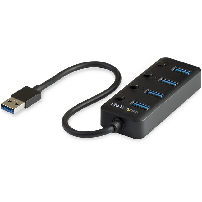 StarTech.com 4-Port USB 3.0 Hub - 4x USB-A Ports with Individual On/Off Switches - Bus-Powered USB Splitter - Portable USB 3.0 Port Expander - GreatEagleInc