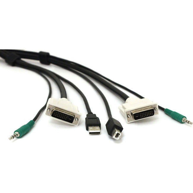 Black Box Secure DVI KVM Cable - USB A-B, 3.5mm Audio, 6-ft. Default Title