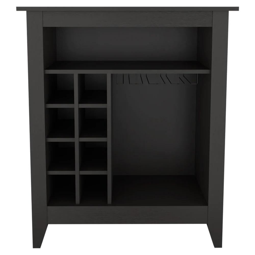 Black Bar Cart With Wine Storage - Kitchen & Dining