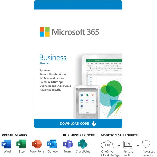 Microsoft Office 365 Business Premium - Subscription License - 1 Person - 1 Year - Computers & Electronics