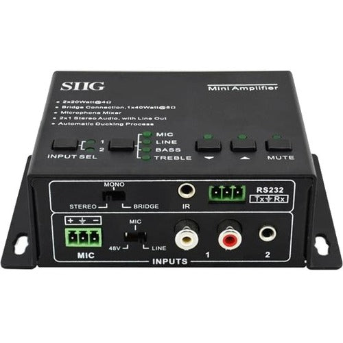 SIIG CE-AU0011-S1 Amplifier - 40 W RMS - 2 Channel - Black - GreatEagleInc