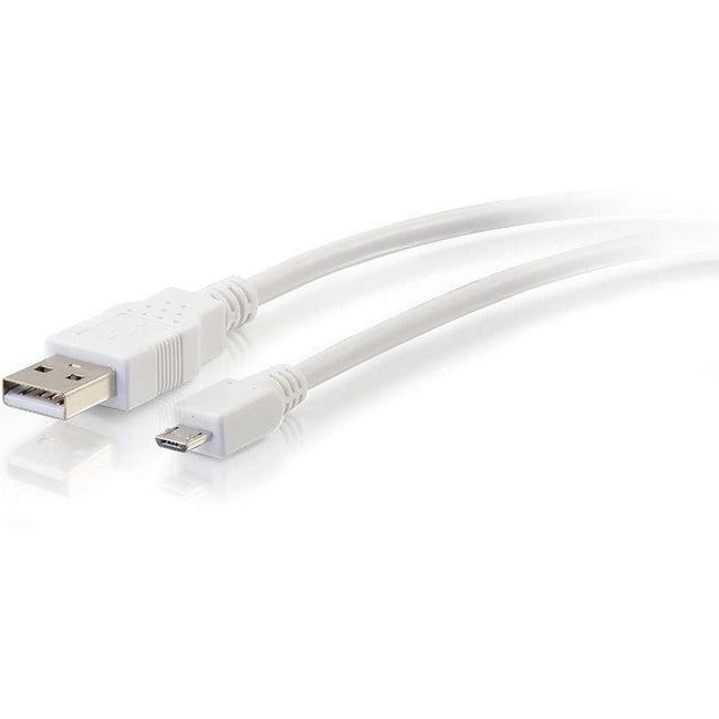 C2G 1ft USB 2.0 A to Micro-USB B Cable White - 1' USB Cable Default Title