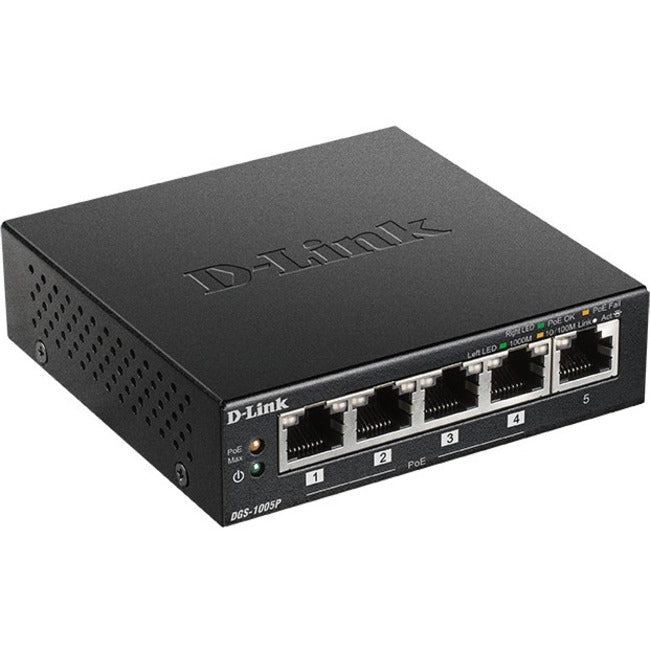 D-Link 5-Port Desktop Gigabit PoE+ Switch - GreatEagleInc
