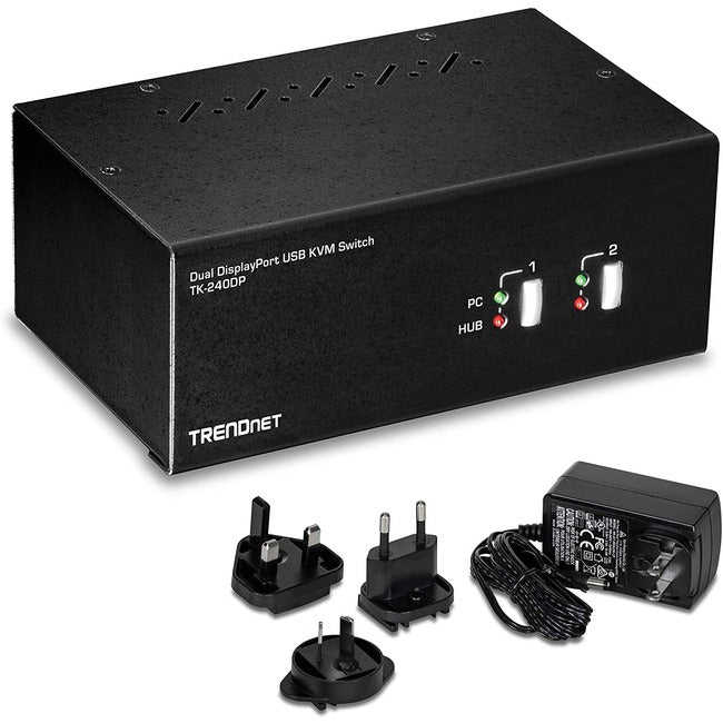 TRENDnet 2-Port Dual Monitor DisplayPort KVM Switch - GreatEagleInc