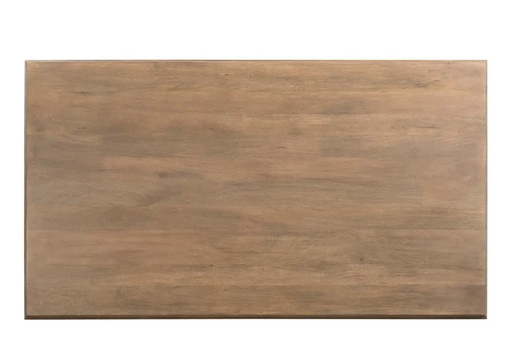 96" Brown Solid Wood Double Pedestal Base Dining Table Homeroots Kitchen & Dining