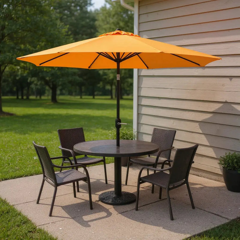 96" Gold Polyester Octagonal Tilt Market Patio Umbrella Homeroots Outdoor