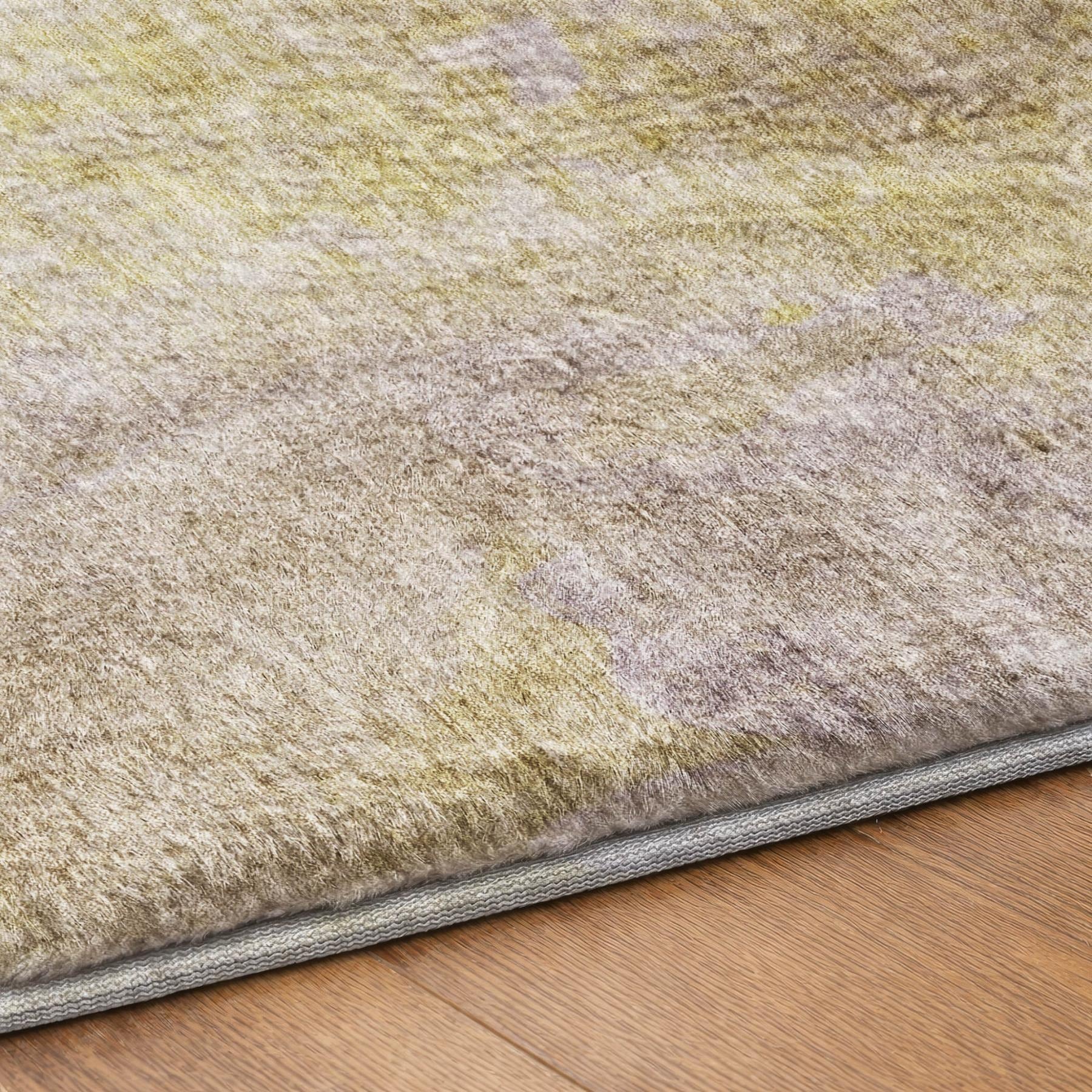 10' X 14' Gold And Beige Abstract Shag Washable Area Rug With UV Protection - Home & Garden