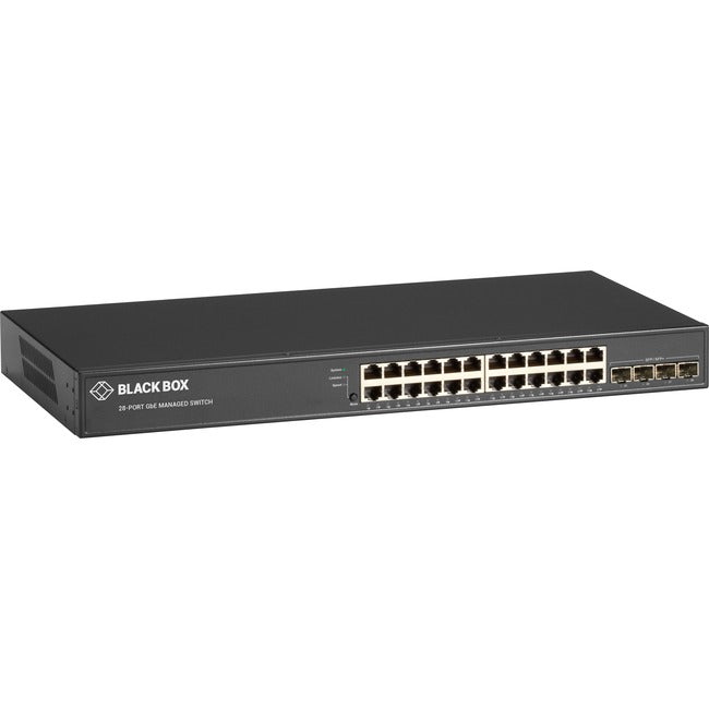 Black Box Ethernet Managed Switch - (24) RJ-45, (4) SFP+ 1-/10-GbE