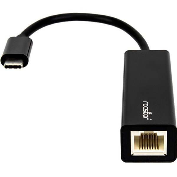 Rocstor Premium USB-C to Gigabit Network Adapter - USB Type-C to Gigabit Ethernet 10/100/1000 Adapter - Compatible with Mac & PC - Plug & Play (No Drivers Needed) - Black - USB 3.1 - 1 Port(s) - 1 - Twisted Pair WITH NATIVE DRIVER SUPPORT Default Title