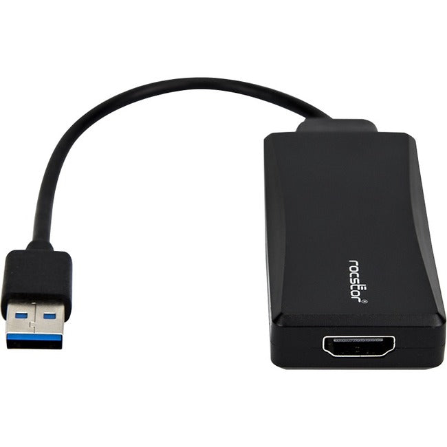Rocstor Premium USB to HDMI Adapter - USB 3.0 to HDMI External USB Video Graphics Adapter - Resolutions up to 1920x1200 1080p- 1x USB 3.0 Type A Male, 1 x HDMI Female - 6" - Black - Compatible with PC or Mac USB GRAPHICS CARD ADAPTER - GreatEagleInc
