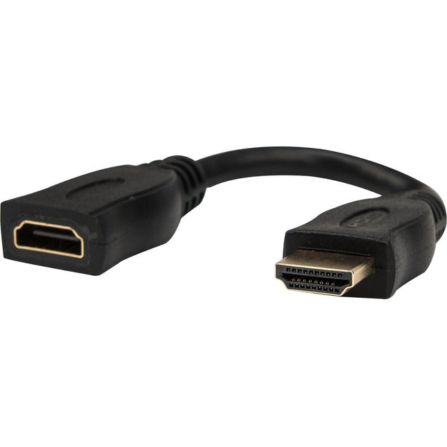 Rocstor Premium 6in High Speed HDMI Port Saver Cable M/F - Ultra HD 4k x 2k HDMI Cable - HDMI - 1 x HDMI Female - 1 x HDMI Male - Black Extension Cable - GreatEagleInc