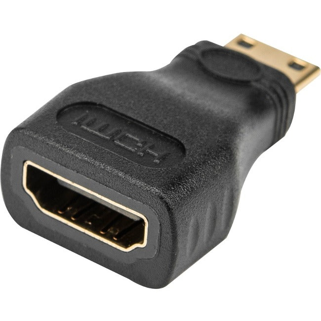 Rocstor Premium HDMI to HDMI Mini Adapter - F/M - 1 Pack - 1 x HDMI Female Digital Audio/Video - 1 x Mini Type C HDMI Male Digital Audio/Video - Gold Connector - Black - Adapter - GreatEagleInc