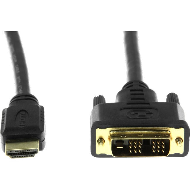 Rocstor Premium HDMI to DVI-D Cable - M/M - 6 ft - 1 x DVI-D Male - 1 x Male HDMI - Gold-plated Contacts - Black - GreatEagleInc