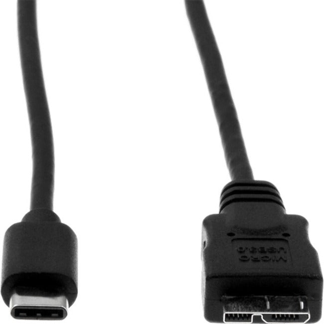 Rocstor Premium USB-C to Micro-B Cable 3ft (1m) - M/M - USB 3.0 - USB Type-C to Micro-USB Cable - USB for External Hard Drive, Tablet, Notebook - 3 ft - 1 Pack - 1 x Type C Male USB - 1 x Type B Male Micro USB - Nickel Plated - Shielding - Black CABLE 1M - GreatEagleInc