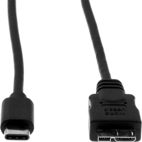 Rocstor Premium USB-C to Micro-B Cable 3ft (1m) - M/M - USB 3.0 - USB Type-C to Micro-USB Cable - USB for External Hard Drive, Tablet, Notebook - 3 ft - 1 Pack - 1 x Type C Male USB - 1 x Type B Male Micro USB - Nickel Plated - Shielding - Black CABLE 1M - GreatEagleInc