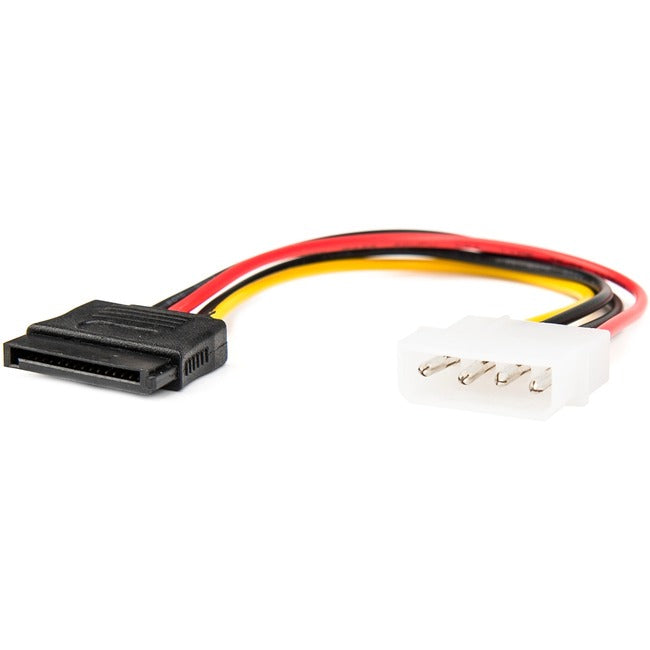 Rocstor Premium 6in 4 Pin Molex to Left Angle SATA Power Cable Adapter - LP4 - SATA Power Adapter Cable - GreatEagleInc