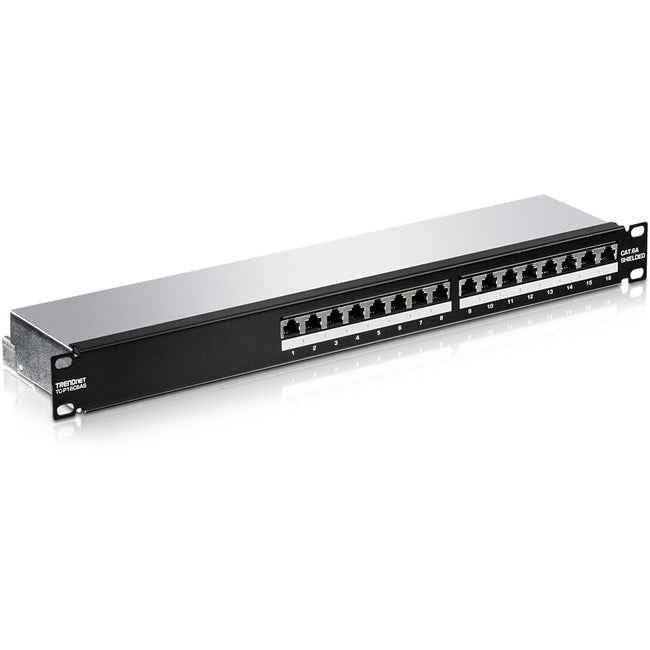TRENDnet 16-Port Cat6A Shielded 1U Patch Panel