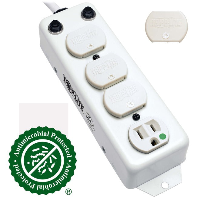 Tripp Lite Power Strip Medical 120V 4 Outlet UL1363A 15ft Right Angle Cord