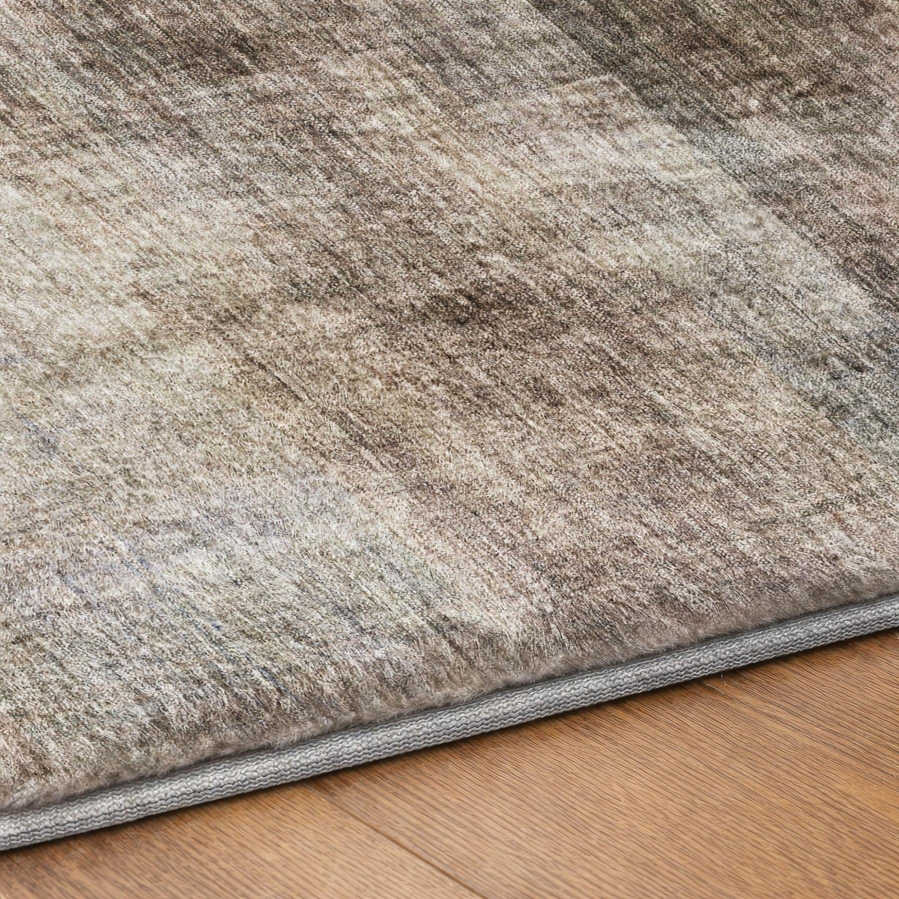 3' X 5' Brown And Gray Geometric Shag Washable Area Rug With UV Protection - Home & Garden