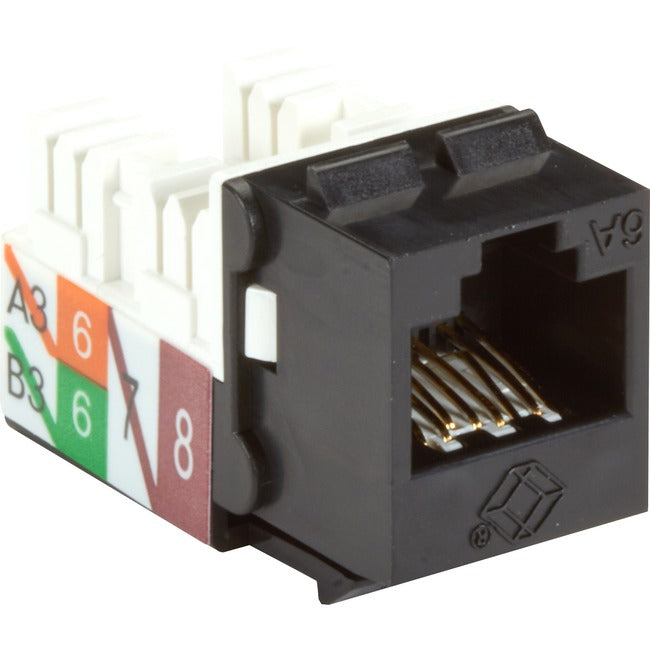 Black Box GigaTrue2 CAT6A Keystone Jack - Unshielded, RJ-45, Black