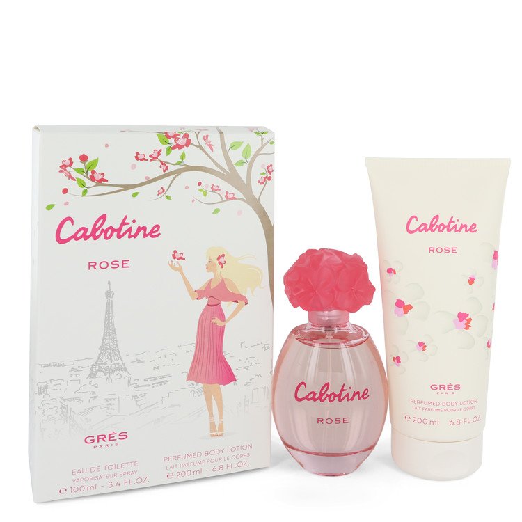 Cabotine Rose by Parfums Gres Gift Set -- 3.4 oz Eau De Toilette Spray + 6.7 oz Body Lotion for Women - Beauty & Fragrance