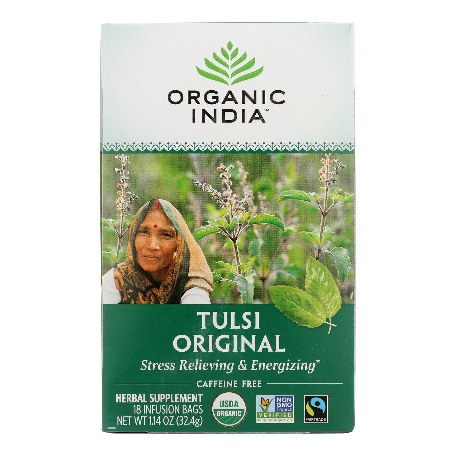 Organic India Tulsi Tea Original - 18 Tea Bags - Case Of 6 - GreatEagleInc