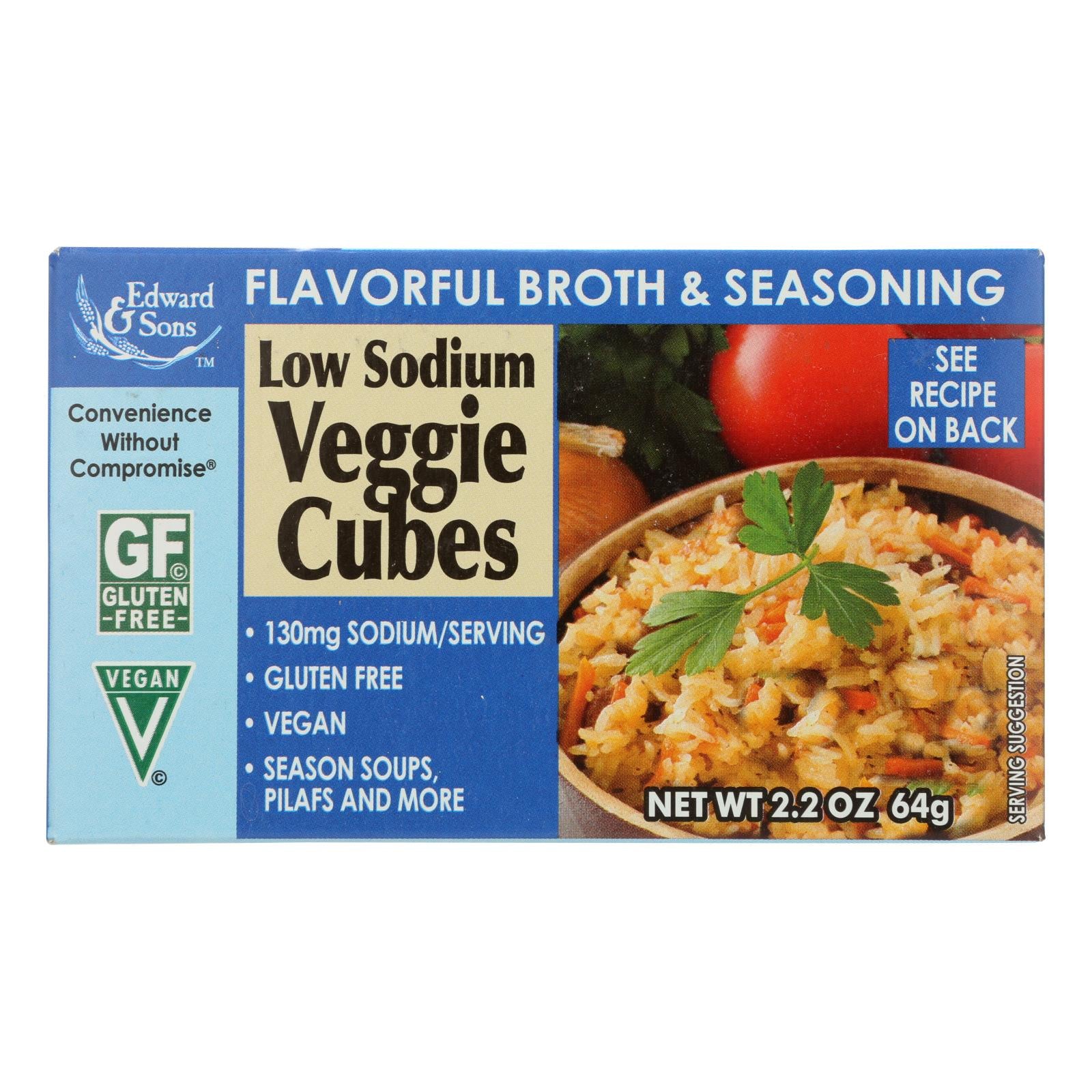 Edwards And Sons Natural Bouillon Cubes - Veggie - Low Sodium - 2.2 Oz - Case Of 12 - GreatEagleInc