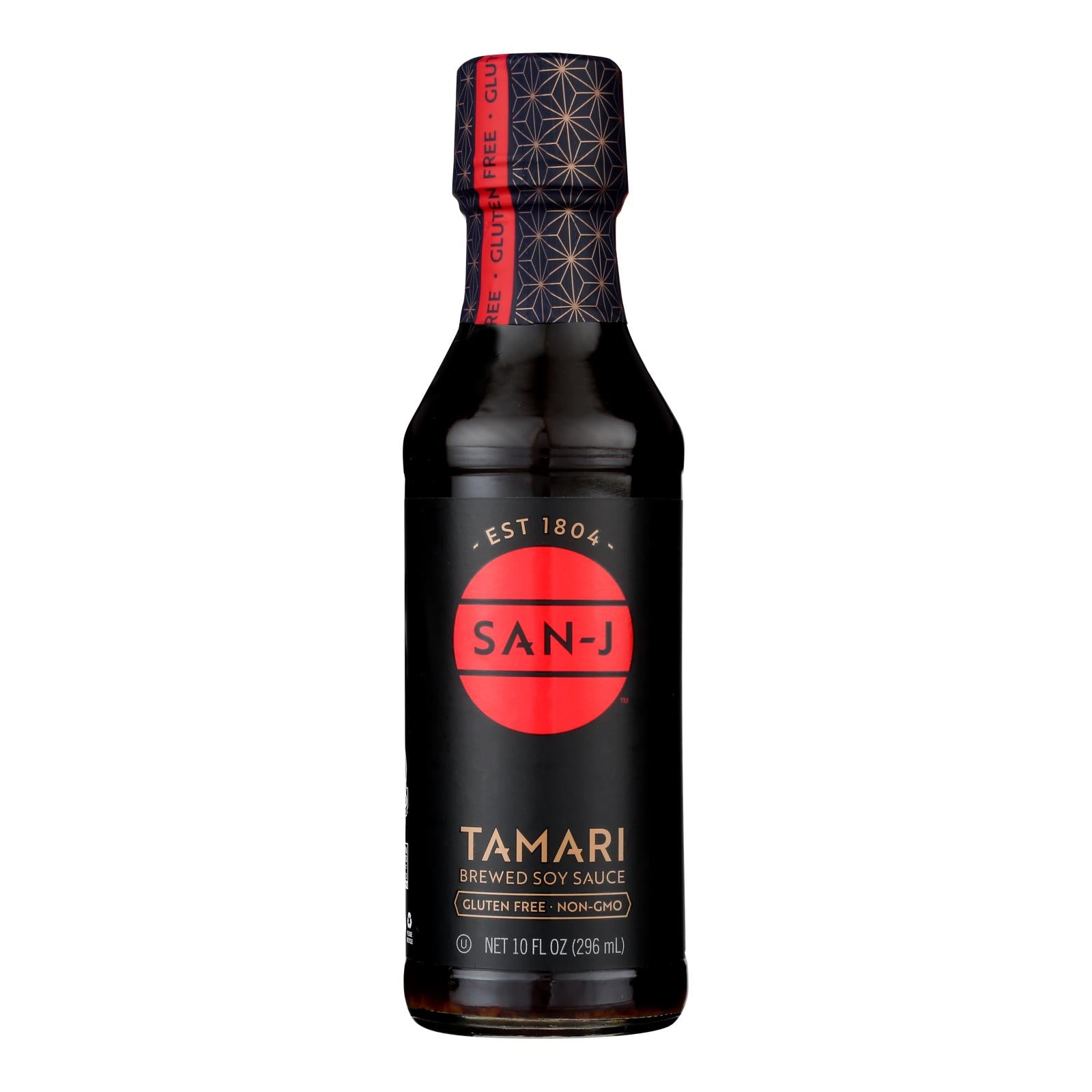San - J Tamari Soy Sauce - Case Of 6 - 10 Fl Oz. - GreatEagleInc