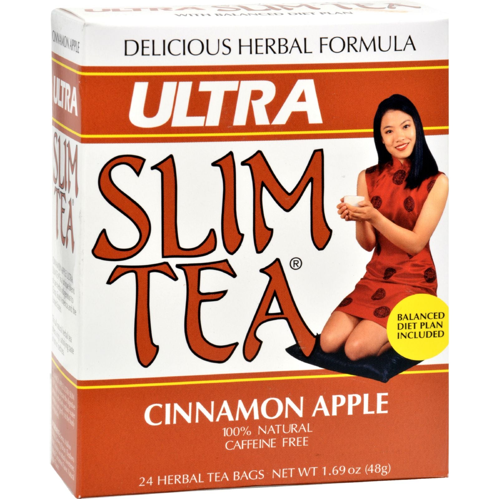 Hobe Labs Ultra Slim Tea Cinnamon Apple - 24 Tea Bags - GreatEagleInc