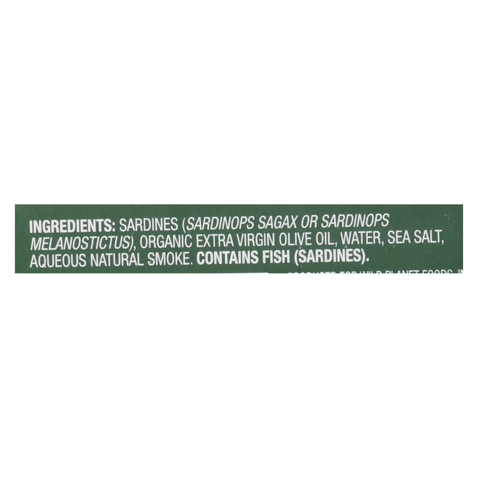 Wild Planet Wild Sardines In Extra Virgin Olive Oil - Case Of 12 - 4.375 Oz. - GreatEagleInc