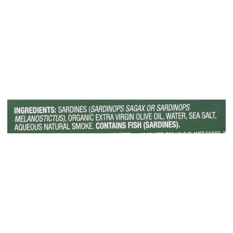 Wild Planet Wild Sardines In Extra Virgin Olive Oil - Case Of 12 - 4.375 Oz. - GreatEagleInc