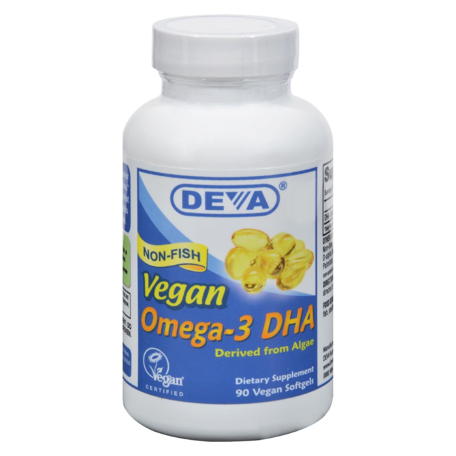 Deva Vegan Vitamins - Omega-3 Dha - 90 Vegan Softgels - GreatEagleInc