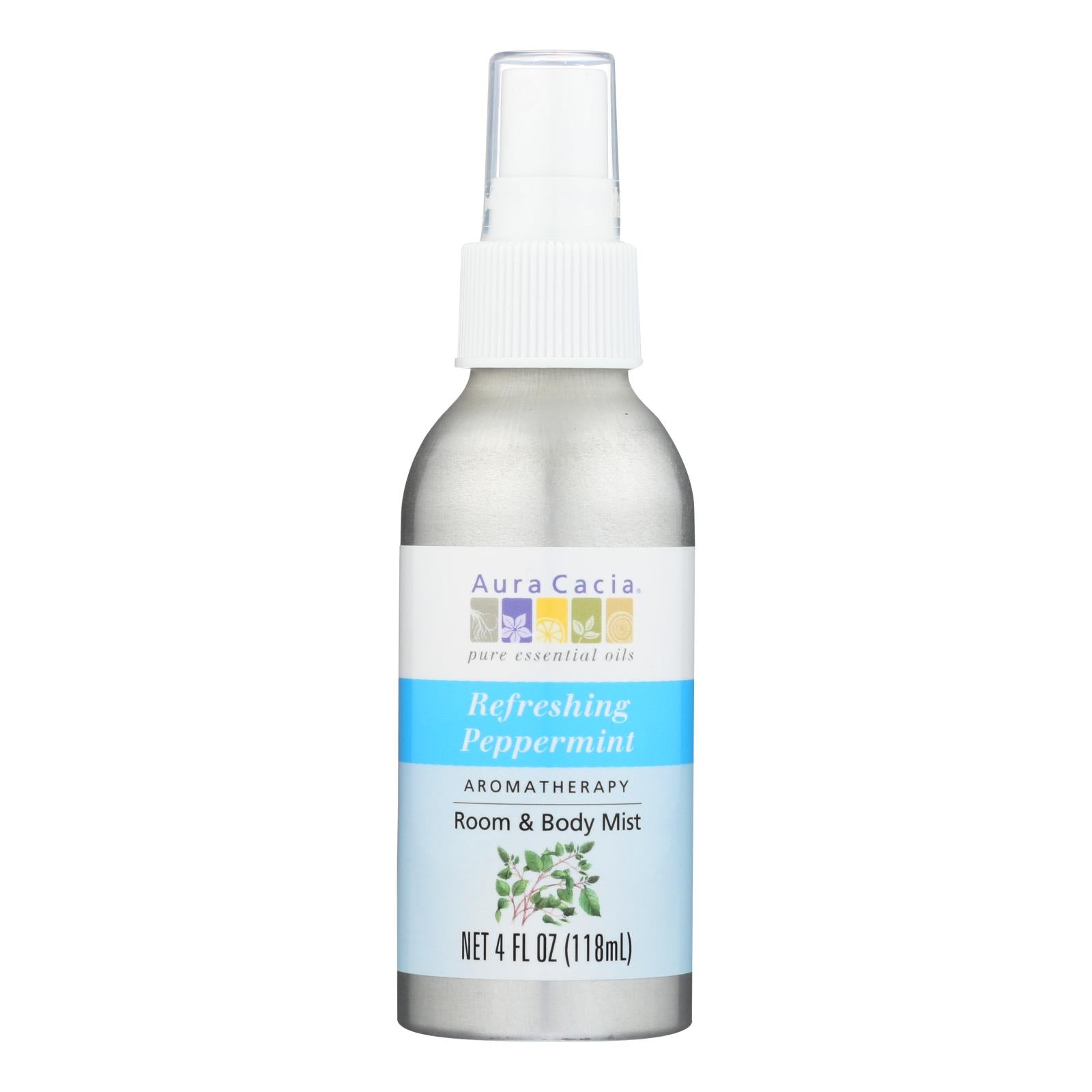 Aura Cacia - Aromatherapy Mist Peppermint Harvest - 4 Fl Oz - GreatEagleInc