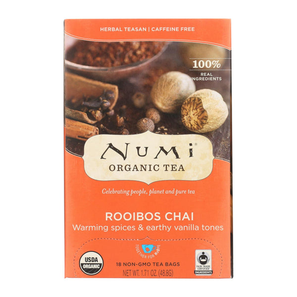 Numi Tea Organic Herbal Tea - Rooibos Chai - Case Of 6 - 18 Bags - GreatEagleInc