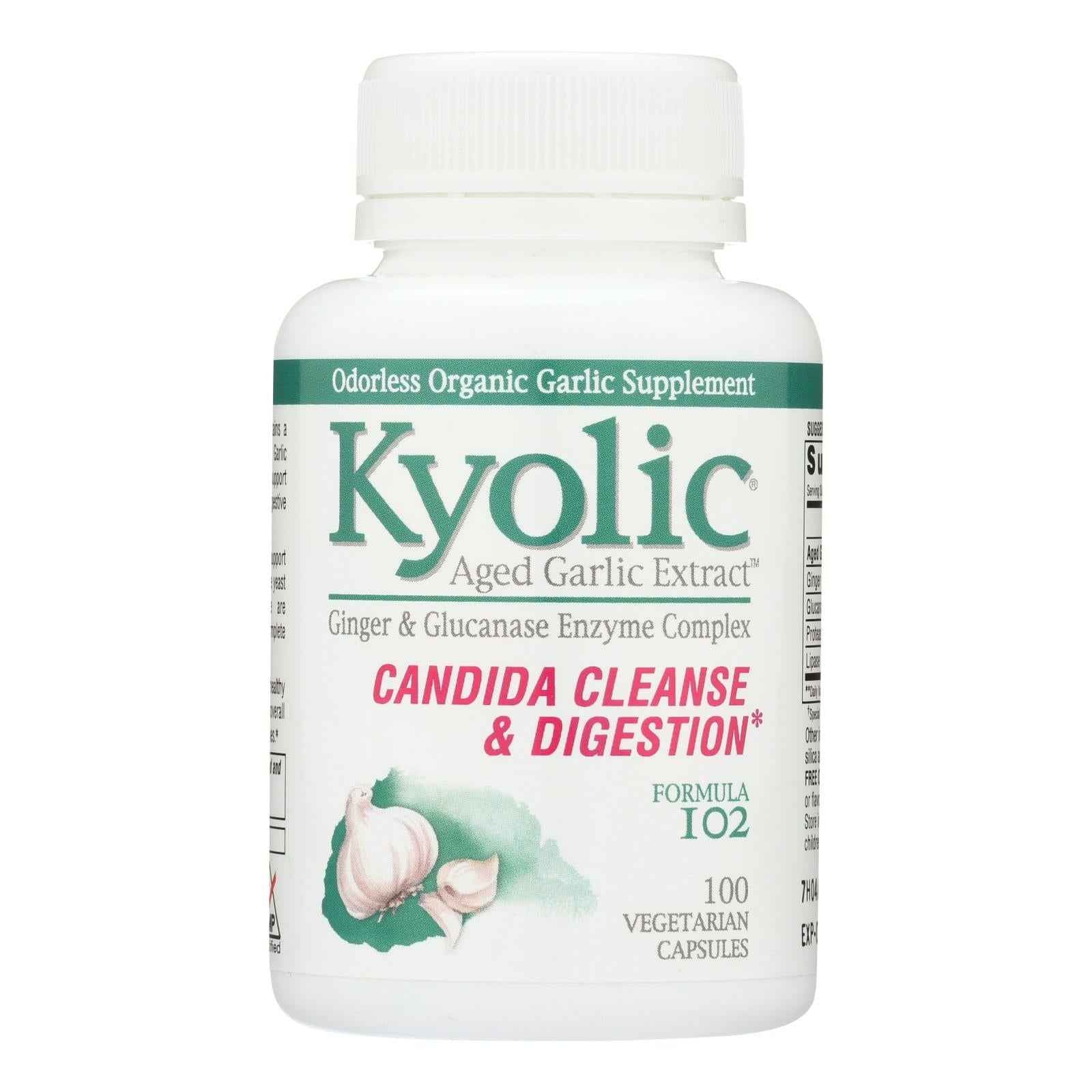 Kyolic - Aged Garlic Extract Candida Cleanse And Digestion Formula 102 - 100 Vegetarian Capsules Default Title