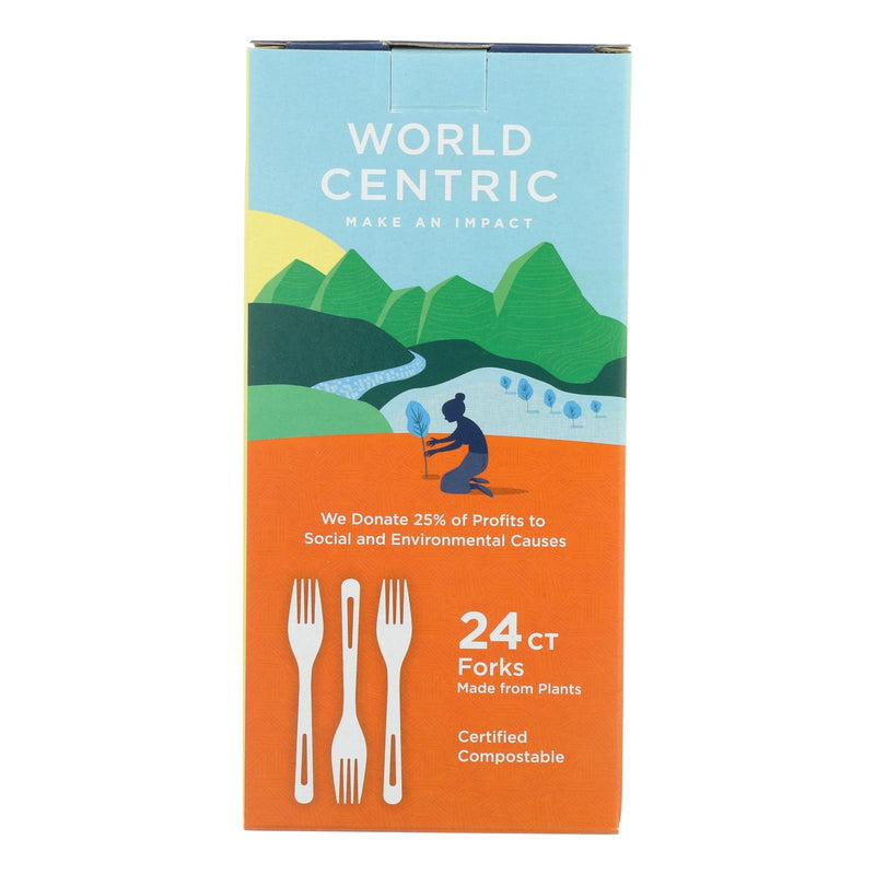 World Centric Corn Starch Fork - Case Of 12 - 24 Count - GreatEagleInc