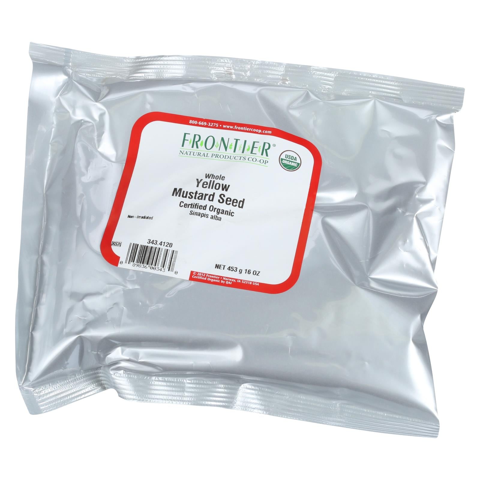 Frontier Herb Mustard Seed - Organic - Yellow - Whole - Bulk - 1 Lb - GreatEagleInc