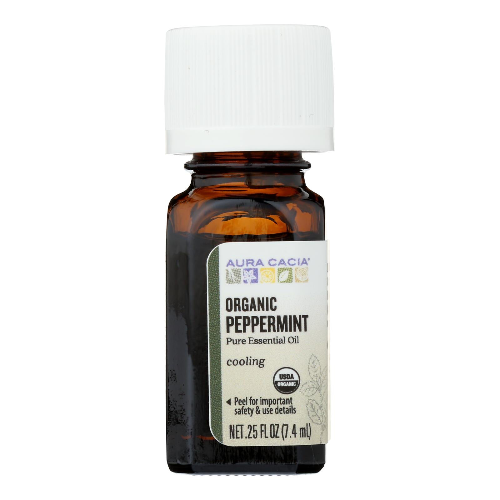Aura Cacia - Organic Peppermint - .25 Oz - GreatEagleInc