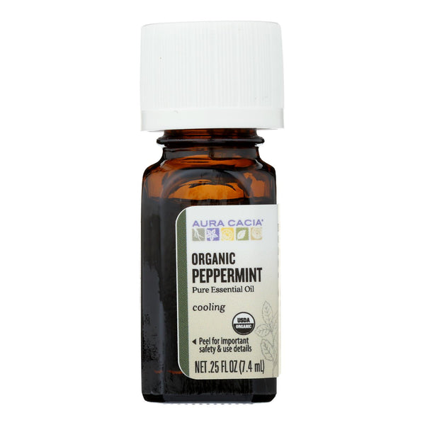 Aura Cacia - Organic Peppermint - .25 Oz - GreatEagleInc
