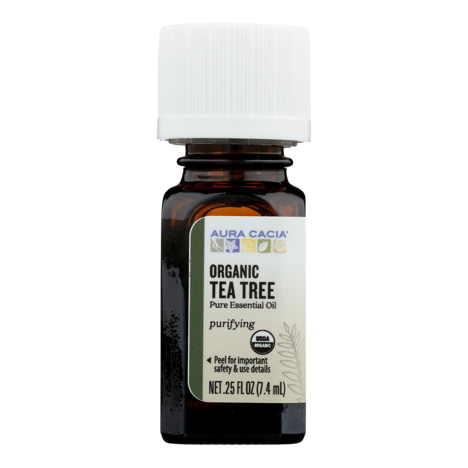 Aura Cacia - Organic Essential Oil - Tea Tree - .25 Oz - GreatEagleInc