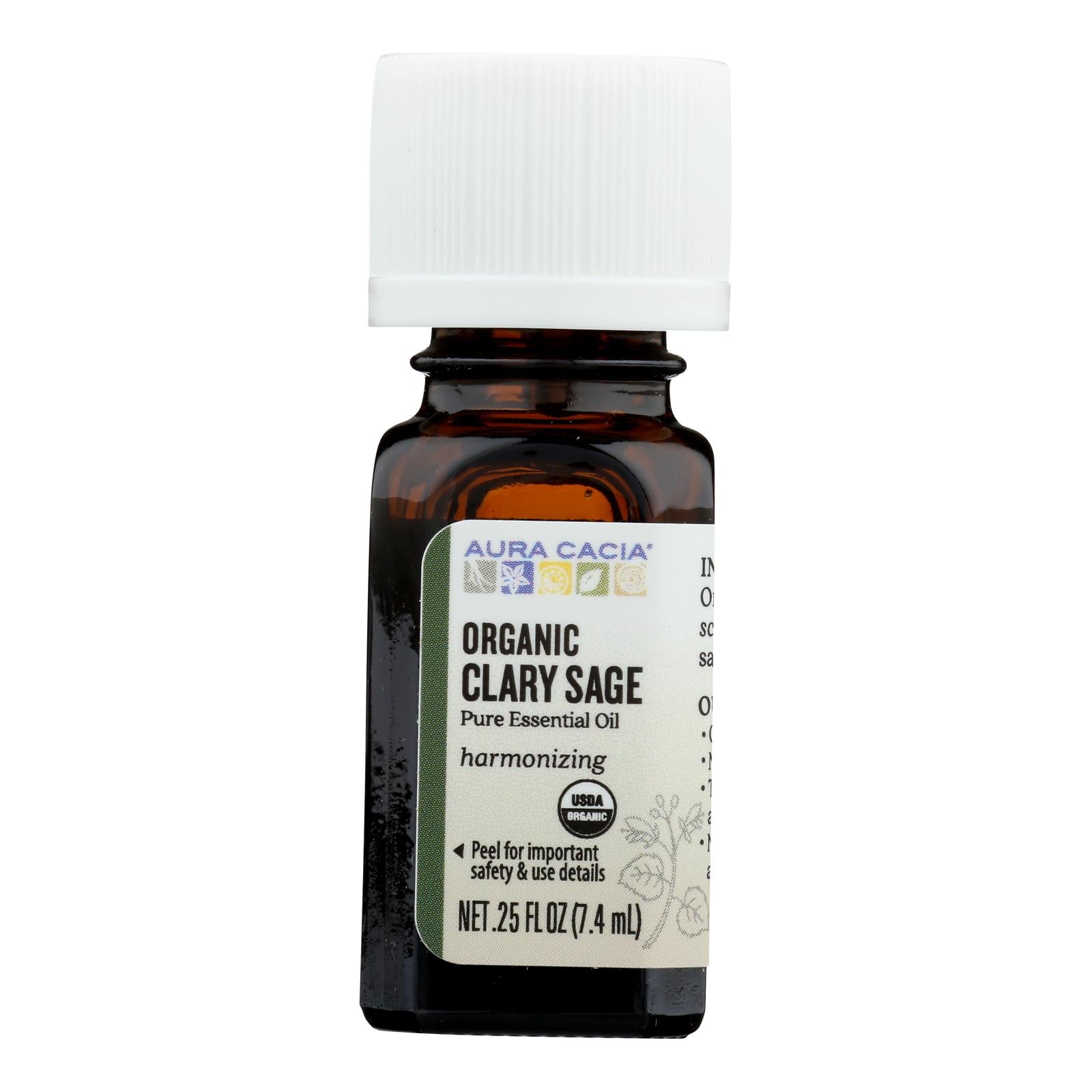 Aura Cacia - Organic Essential Oil - Clary Sage - .25 Oz - GreatEagleInc