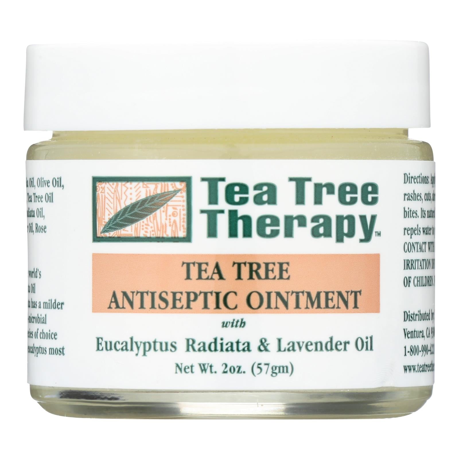 Tea Tree Therapy Antiseptic Ointment Eucalyptus Australiana And Lavender Oil - 2 Oz - GreatEagleInc