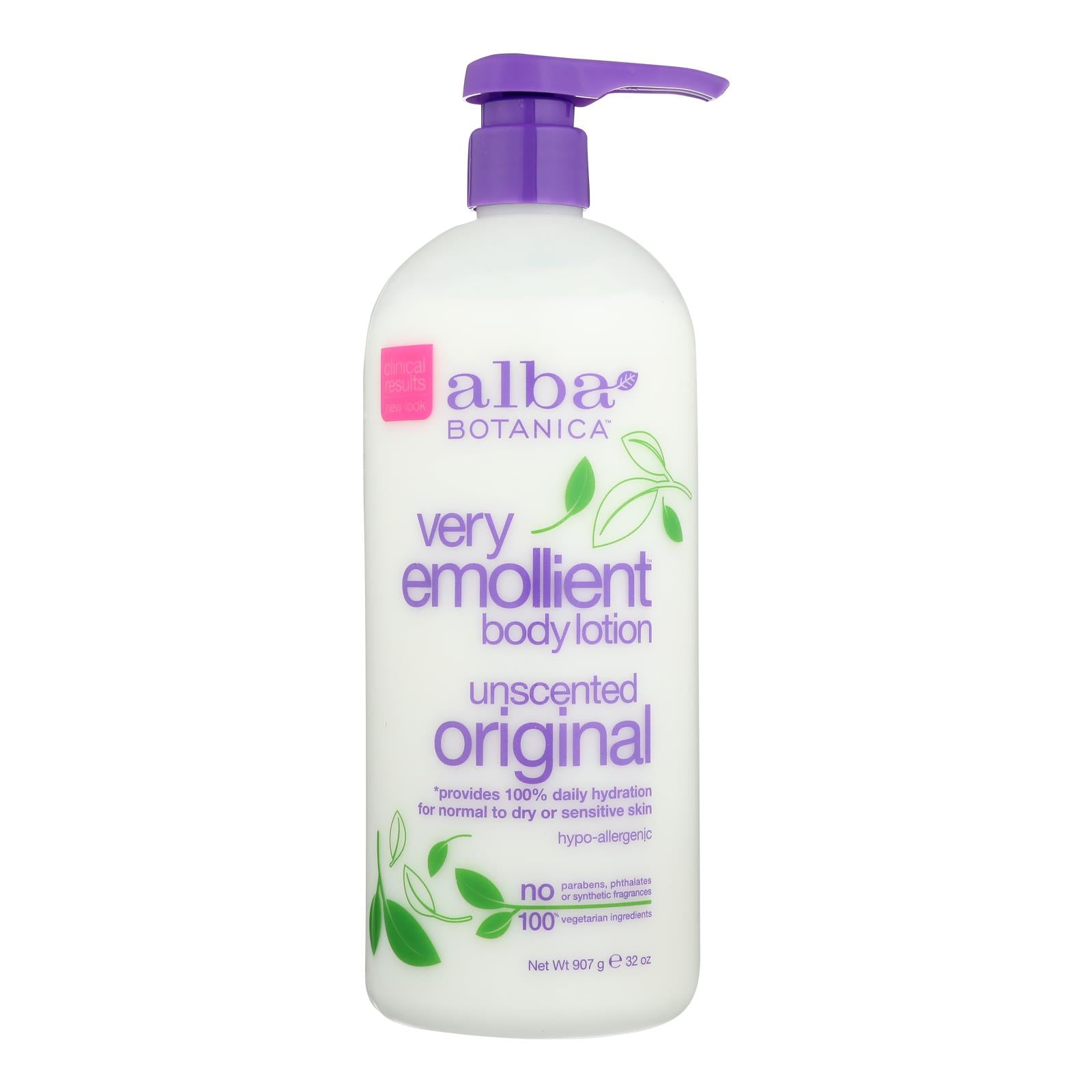 Alba Botanica - Very Emollient Body Lotion - Unscented - 32 Fl Oz - GreatEagleInc