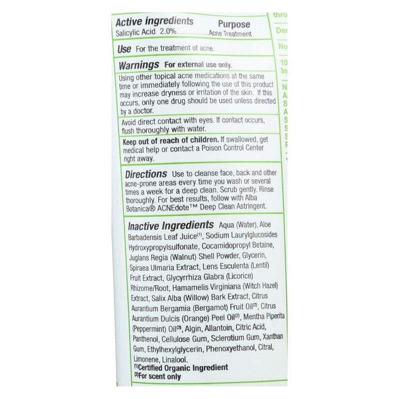 Alba Botanica - Natural Acnedote Face And Body Scrub - 8 Fl Oz - GreatEagleInc