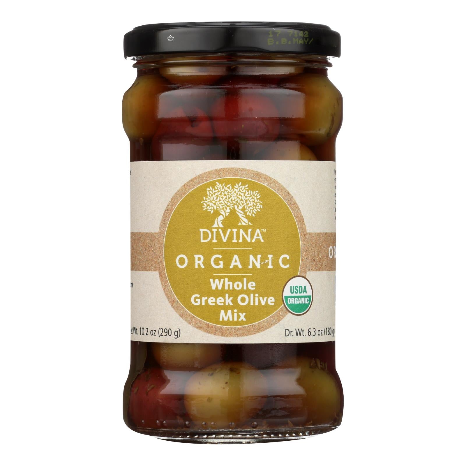 Divina - Organic Greek Mixed Olives - Case Of 6 - 6.35 Oz. - GreatEagleInc