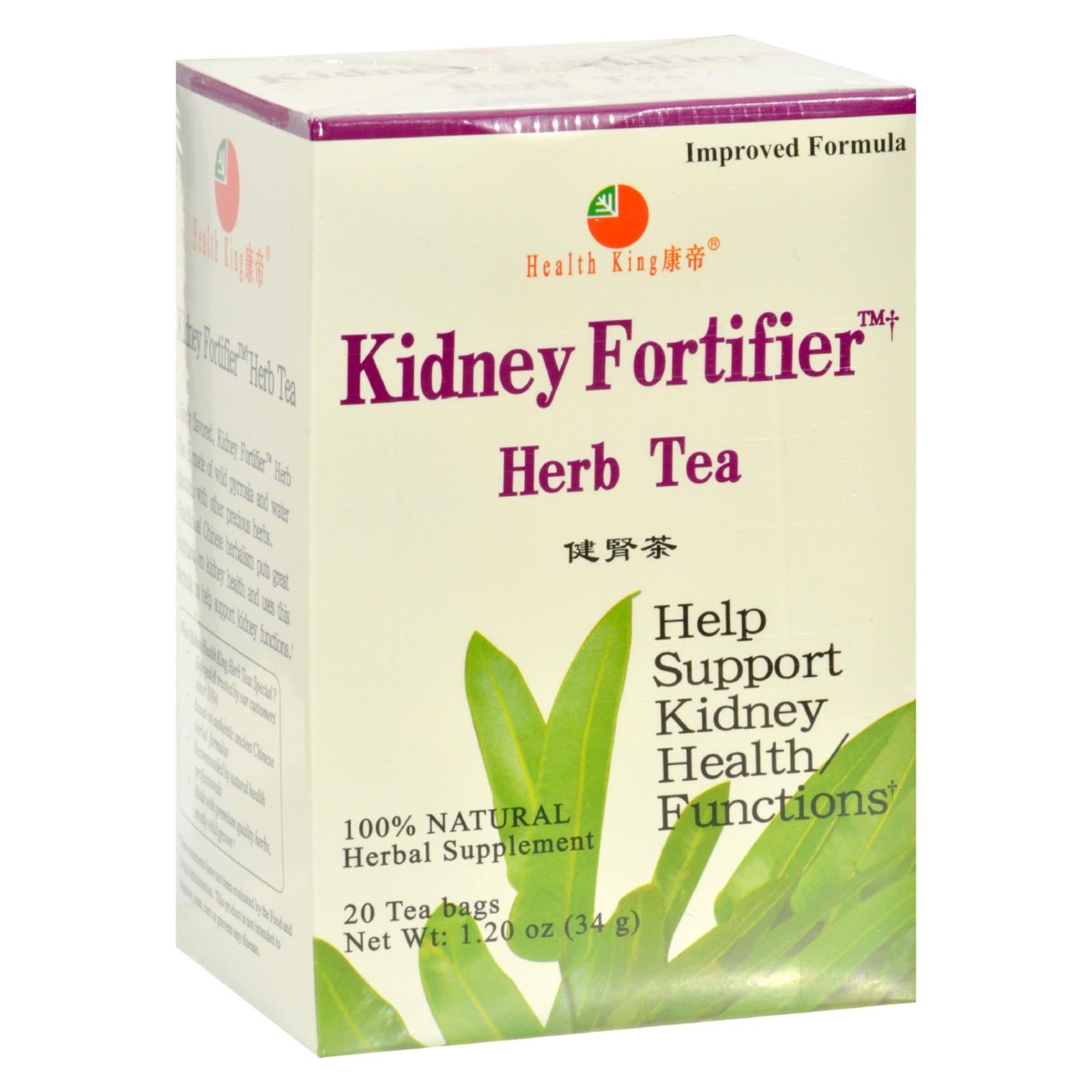 Health King Kidney Fortifier Herb Tea - 20 Tea Bags - GreatEagleInc