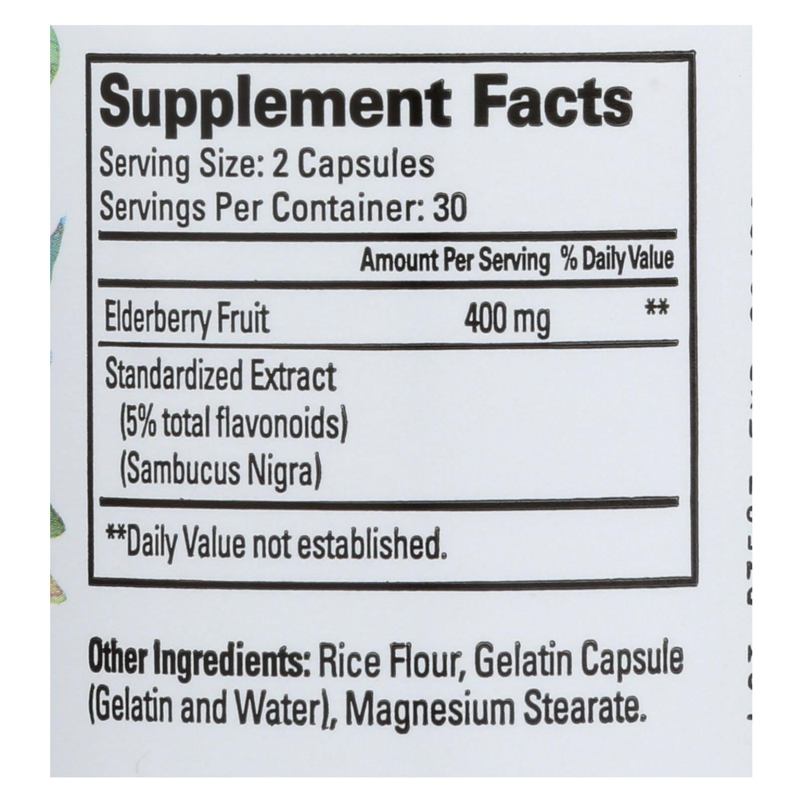 Quantum Elderberry Immune Defense Extract - 400 Mg - 60 Capsules - GreatEagleInc